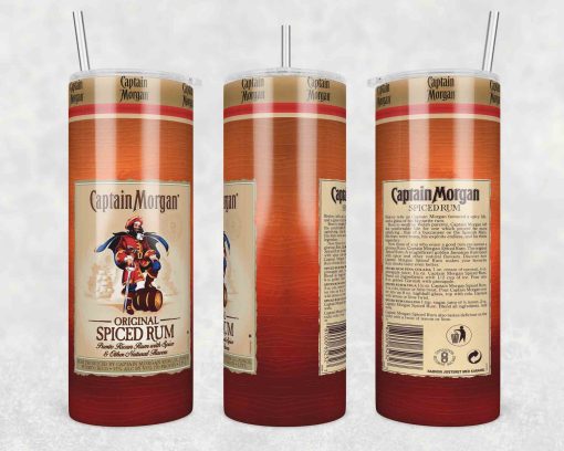 Captain Morgan Bottle Tumbler Wrap, 20oz Skinny Tumbler, Straight & Taper Designs, Spiced Rum Png, Captain Morgan Bottle Wrap Png, INSTANT DOWNLOAD