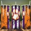 Clemson Tigers Grunge Tumbler Wrap, 20oz Skinny Tumbler Straight, NCCA Tumbler Wrap Png, Clemson Tigers Straight Wrap Png, Instant Download