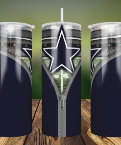 Dallas Cowboys Zipper Football PNG Sublimation Designs, 20oz Skinny Tumbler Dallas Cowboys Zipper PNG, Tumbler Wrap Straight Png, Instant Download