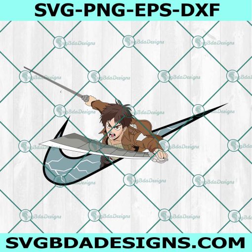 Eren Yeager x Nike Svg, Logo Nike Anime Svg, Attack On Titan SVG, Japanese Anime Series SVG, File For Cricut, File For Silhouette, Instant Download
