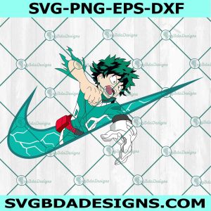 Izuku Midoriya x Nike Svg, Logo Nike Anime SVG, Deku My Hero Academia Svg
