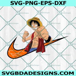 Monkey D. Luffy x Nike Svg, Logo NIke Anime SVG, One Piece Svg, Japanese Anime Series SVG, File For Cricut, File For Silhouette, Instant Download