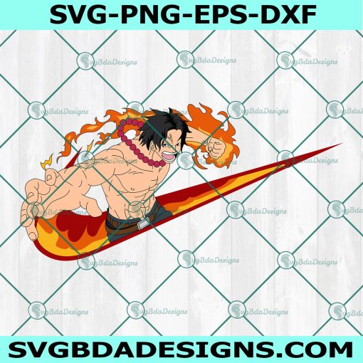 Portgas D. Ace x Nike Svg, One Piece Nike Svg, One Piece SVG, Japanese Anime Manga Svg, File For Cricut, File For Silhouette, Instant Download
