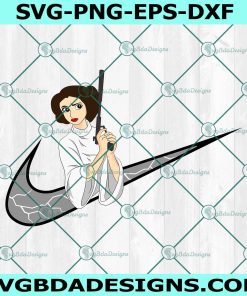 Princess Leia Organa x Nike Svg, Nike Movies Logo SVG, Star Wars Character Movie Gifts Svg, File For Cricut, File For Silhouette