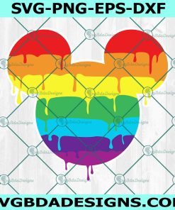 Rainbow LGBT Mickey Mouse Svg, Gay Pride Rainbow Svg