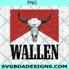 Red Wallen Bull Skull Svg, Wallen bullskull Svg, Wallen Hardy 24 Svg, Western Country Svg, Wallen Western Svg, File For Cricut, File For Silhouette