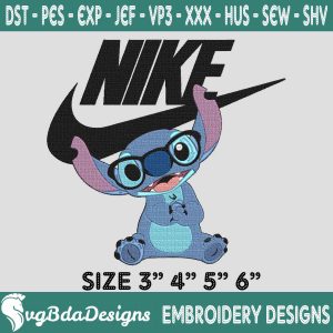 Stitch x Nike Embroidery Design, Lilo And Stitch Embroidery Machine Designs, Stitch x Nike Embroidery, Machine Embroidery Design