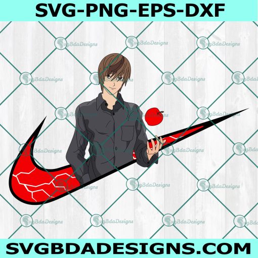 Yagami Raito Light Svg Png Eps Dxf, Yagami Death Note SVG, Nike Logo Anime Manga SVG, File For Cricut, File For Silhouette, Instant Download