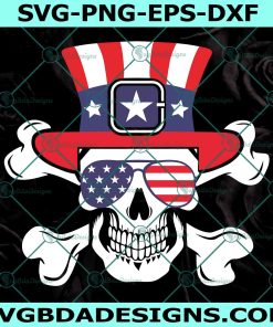 American Flag Sunglasses Skull SVG, Funny Skull 4th Of July SVG