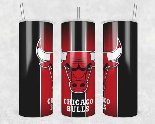 Chicago Bulls Basketball Tumbler Wrap, 20oz Tumbler Design Straight, NBA Basketball Tumbler Wrap, Chicago Bulls Wrap