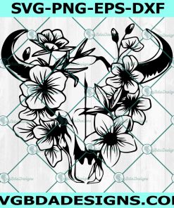 Cow Skull Floral SVG, Western svg, Country SVG,Cow Skull svg, Western Country Svg, File For Cricut, File For Silhouette