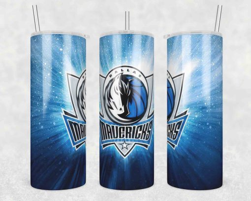 Dallas Mavericks Basketball Tumbler Wrap, 20oz Tumbler Design Straight, NBA Basketball Tumbler Wrap, Dallas Mavericks Tumbler Wrap