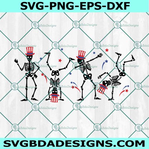 Dancing skeleton 4th of July Svg, 4th of july svg, American svg, Independence day svg, Funny 4th of july svg, File for Cricut, File For Silhouette