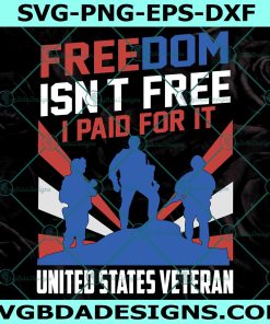 Freedom Isn't Free I Paid For It United States Veteran Svg, Fourth Of July Firework Svg, Independence Day Svg, File For Cricut