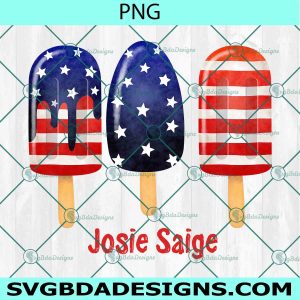 Josie Saige Ice Cream PNG Sublimation, 4th of July Png Sublimation