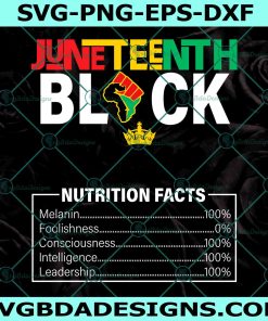 Juneteenth Black King Nutritional Facts Svg, Juneteenth Svg