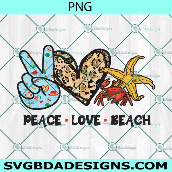 Peace Love Beach PNG Sublimation, Hello Summer Sublimation, Summer Beach Png, Sublimation or Printable, Sublimation Shirt Design