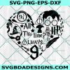 All This Time Always Svg,Harry Potter Wizard Svg, Harry potter Svg, Harry Potter Heart svg,  Potter head Svg, File For Cricut