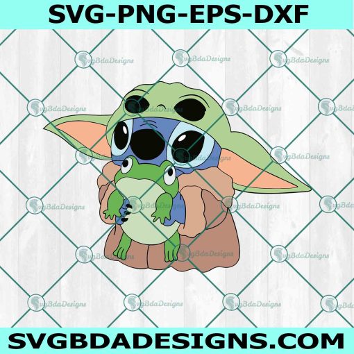 Baby Yoda And Stitch Svg, Stitch Svg, Baby Yoda Svg, Star Wars Svg, Disney Character Svg, File For Cricut