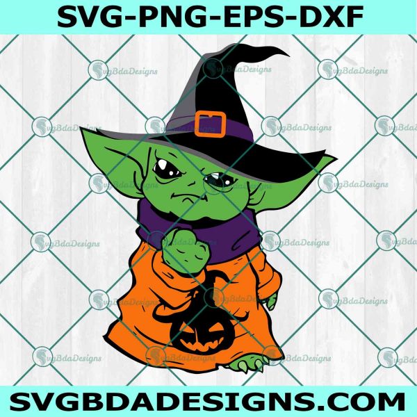 Baby Yoda Witch Svg, Baby Yoda Halloween Svg, Halloween Svg, Star Wars Yoda Svg, Star Wars Halloween Svg, File For Cricut