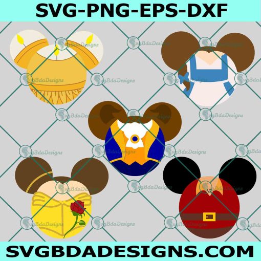 Beauty and the Beast Svg, Mouse Head SVG, Disneyland Svg, Disney Mickey Mouse svg, File For Cricut