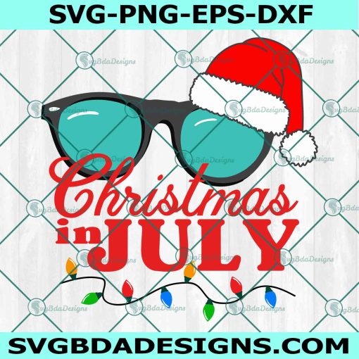 Christmas In July Summer Beach Svg, Summer Vibes Svg, Beach Vacation Svg, Holiday Svg, Tropical Svg, File For Cricut