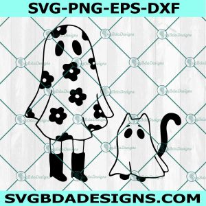 Ghost Cat Ghost Girl Svg, Halloween Svg, Hot Ghoul Svg