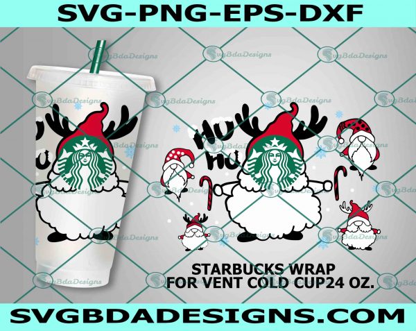 Gnome Christmas Svg, Starbucks Cup Svg, Winter Starbucks Svg, Christmas Pattern Decal Full Wrap, Starbucks Venti Cold Cup 24 Oz, File For Cricut