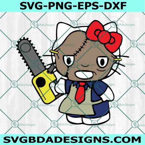 Hello Kitty Leatherface Svg, Hello Kitty Svg Leatherface Svg, Horror Character svg, Halloween Svg, File For Cricut