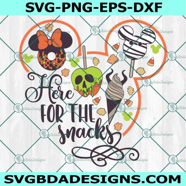 Here for the snacks svg, Mickey Mouse snacks svg, Halloween Treats svg, Poison Apple svg, Halloween Trick or Treat Svg, File For Cricut