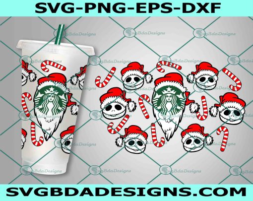 Jack Skellington Before Christmas Starbucks Svg, Jack Skellington Svg, Christmas Starbucks Svg, Full Wrap for Starbucks Svg, File For Cricut