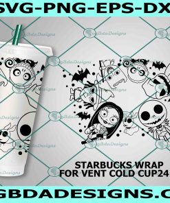 Jack Skellington Starbucks SVG, Nightmare  Full Wrap for Starbucks Venti Cold Cup, Oogie Boogie's Svg, File For Cricut
