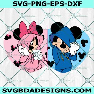 Mickey And Minnie Mouse Heart Svg, Mickey Minnie Mouse Svg