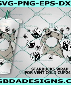 Jack Skellington Starbucks Cold Cup SVG, Full Wrap for Starbucks Venti Cold Cup, Oogie Boogie's Svg, File For Cricut