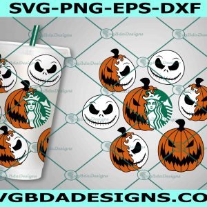 Pumpkin Jack Skellington Starbucks SVG, Halloween Starbucks Svg, Pumpkin Pumpkin Jack Skellington Svg, Full Wrap for Starbucks Svg, File For Cricut