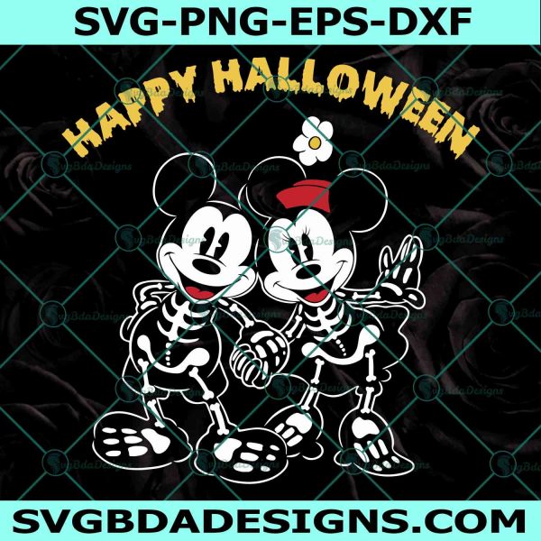 Skeleton Disney Happy Halloween Svg, Skeleton Custume Halloween Svg, Trick Or Treat Svg, Spooky Skeleton Svg, File For Cricut