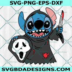 Stitch Ghostface Scream Svg, Stitch Svg, Halloween SVG