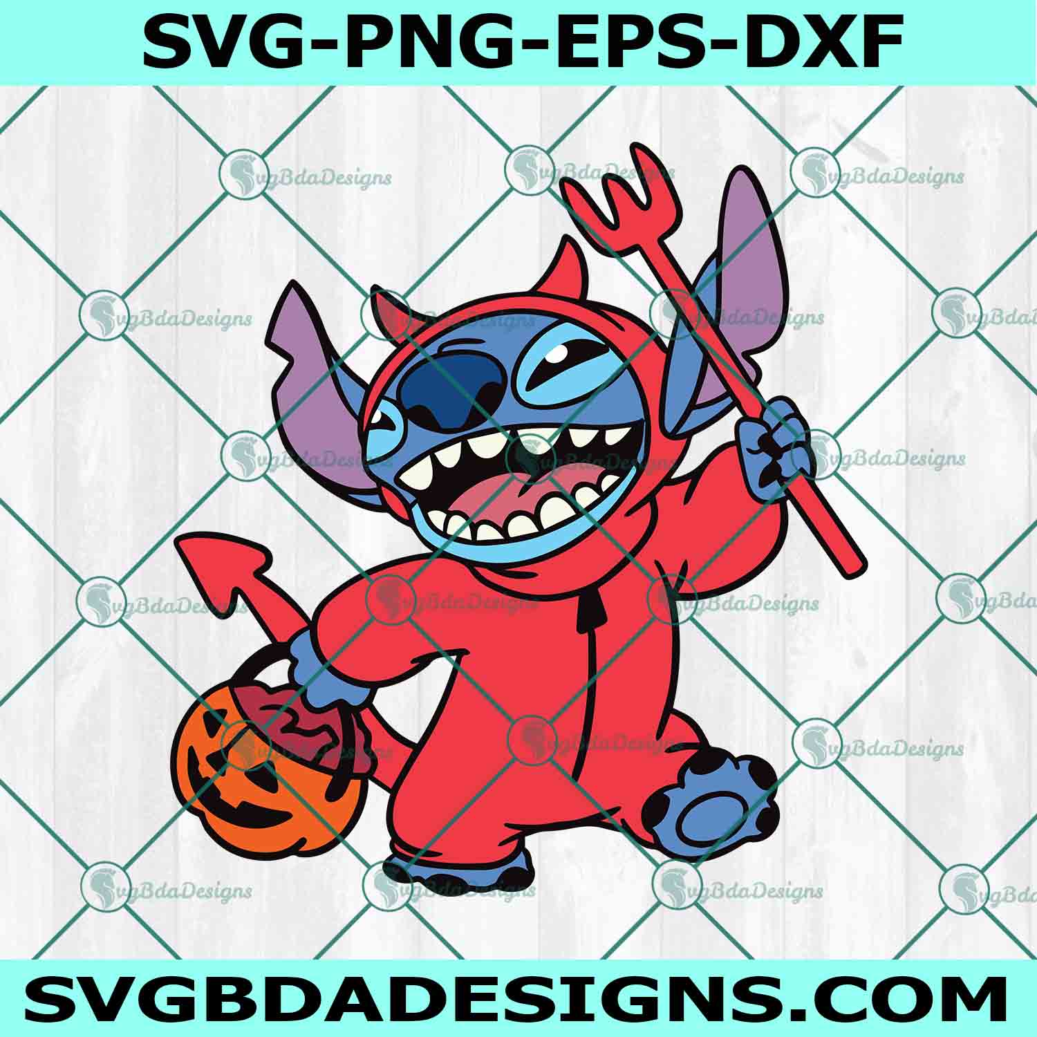 Devil x Stitch Svg, Stitch Svg, Devil Svg, Disney Halloween Svg, Horror Character Halloween Svg, File For Cricut