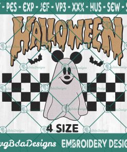 Halloween Mickey Ghost Embroidery Designs, Halloween Embroidery Designs