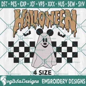 Halloween Mickey Ghost Embroidery Designs, Mickey Ghost Embroidery Designs, Halloween Embroidery Designs, Mickey Ghost Retro  Embroidery Design
