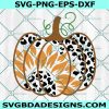 Leopard Pumpkin Svg, Fall Sunflower Pumpkin Cheetah Svg, Thanksgiving Svg, Halloween Svg, File For Cricut