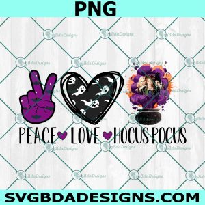 Peace Love Hocus Pocus Png, Halloween Witch Png