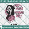 Scream No You Hang Up Embroidery Designs, Ghostface Embroidery , Halloween Embroidery Designs, Horror Embroidery Design
