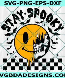 Smiley Skull Stay Spooky Svg, Stay Spooky Svg, Halloween Svg