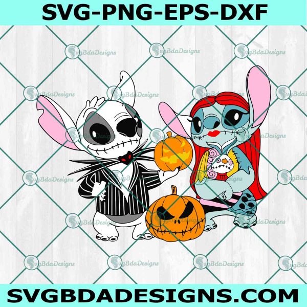 Stitch x Jack And Sally Svg, Stitch Svg, Jack And Sally Svg, Nightmare Before Christmas Svg, Halloween Svg, File For Cricut