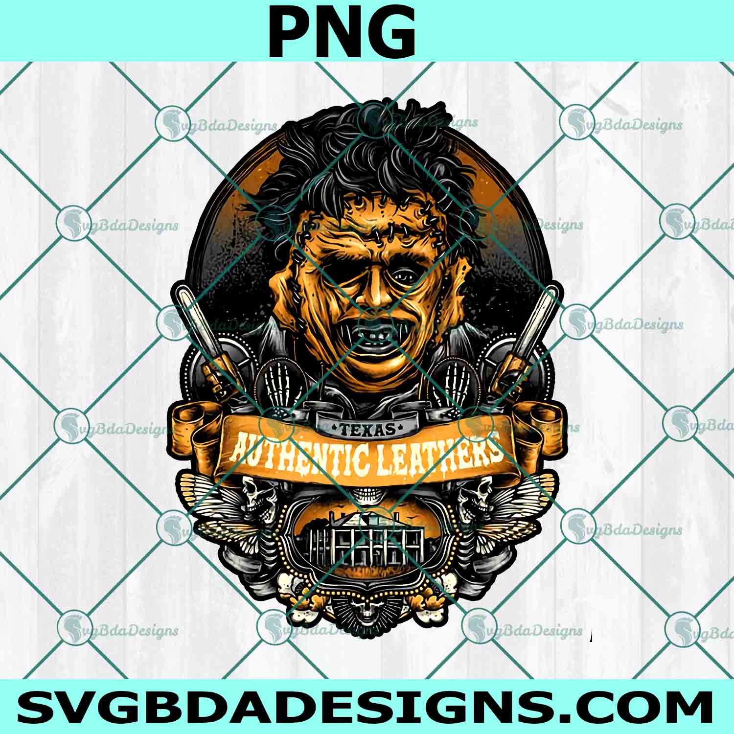 Texan Authentic Leathers Png, Leatherface Png, Horror Movies Png, Halloween Horror Png, Horror Character Png
