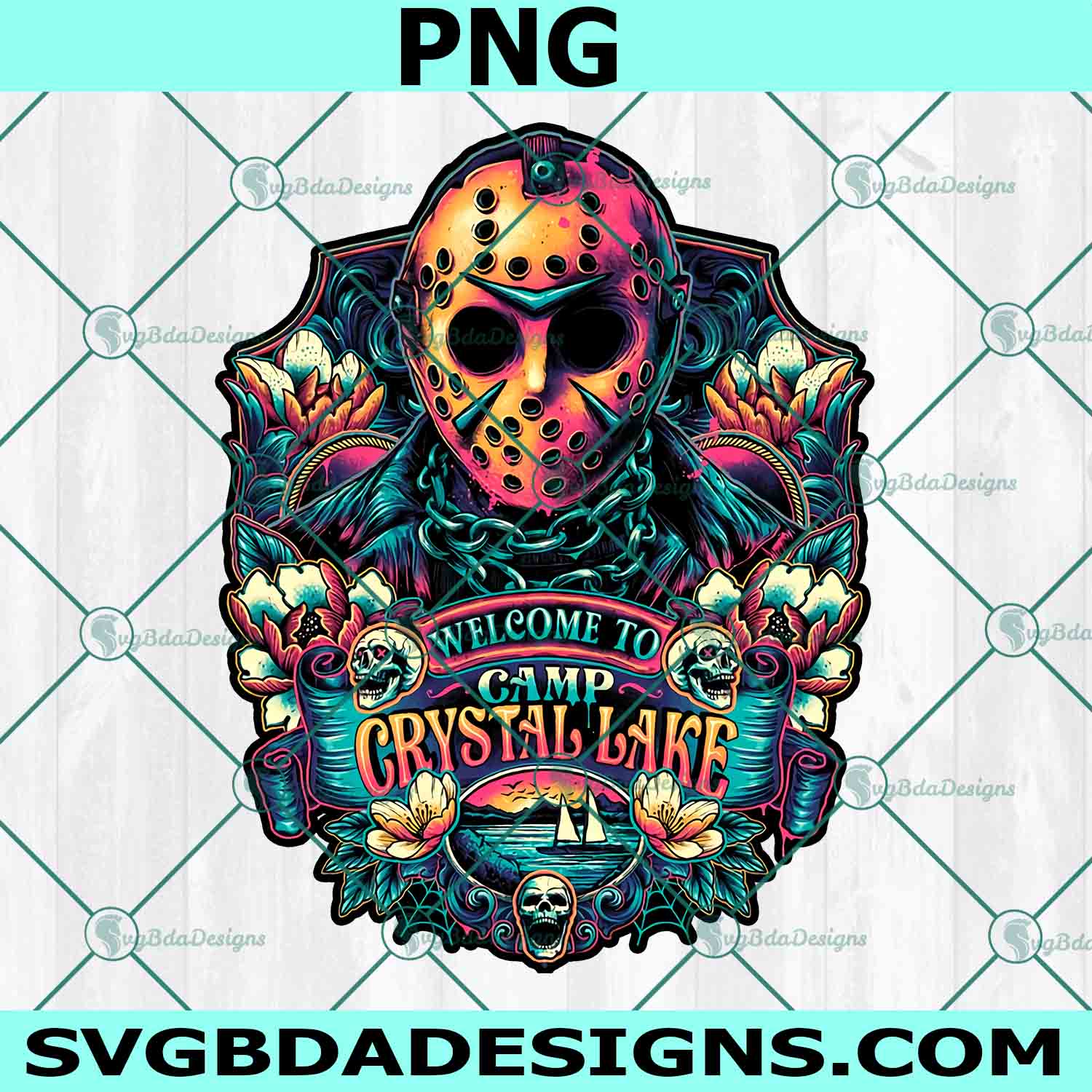 Welcome To Camp Crystal Lake Png, Jason Voorhees Png, Friday the 13th Png, Horror Movies Png, Halloween Png, Horror Character Png, File For Cricut
