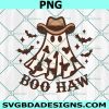 Boo Haw Western Ghost Sublimation PNG, Western Ghost png, Retro Halloween Design, Cowboy Ghost png, Western Halloween Sublimation, Vintage Ghost Halloween PNG