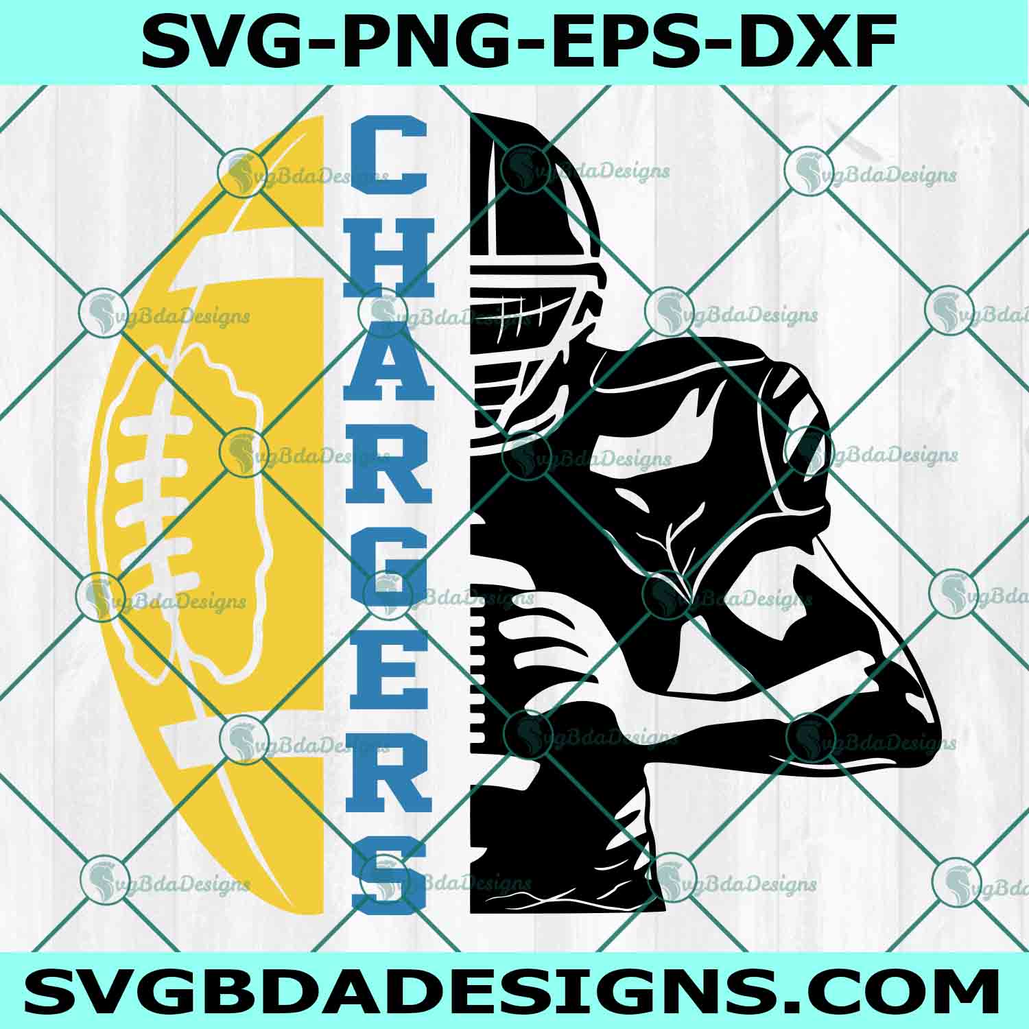 Chargers Football Player svg, Los Angeles Chargers Svg, Los Angeles Chargers Player svg, Football Player svg, NFL Sport Svg, File For Cricut