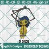 Coraline Embroidery Designs, Witch Girl Embroidery Designs, Halloween Embroidery Designs, Horror Girl Embroidery Design